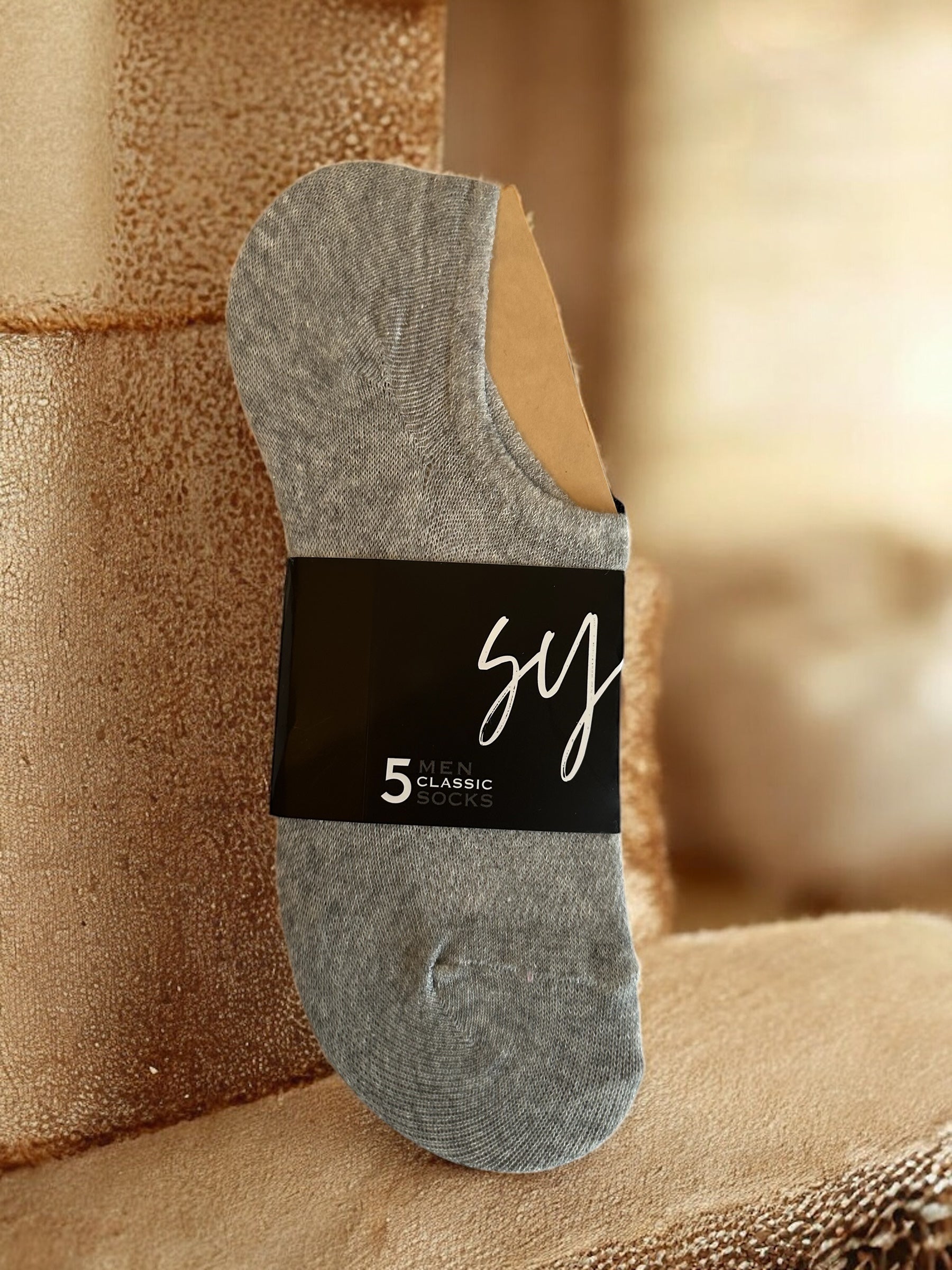 Chaussettes Basses Homme – Pack de 5 Paires (Gris, Noir et Blanc)