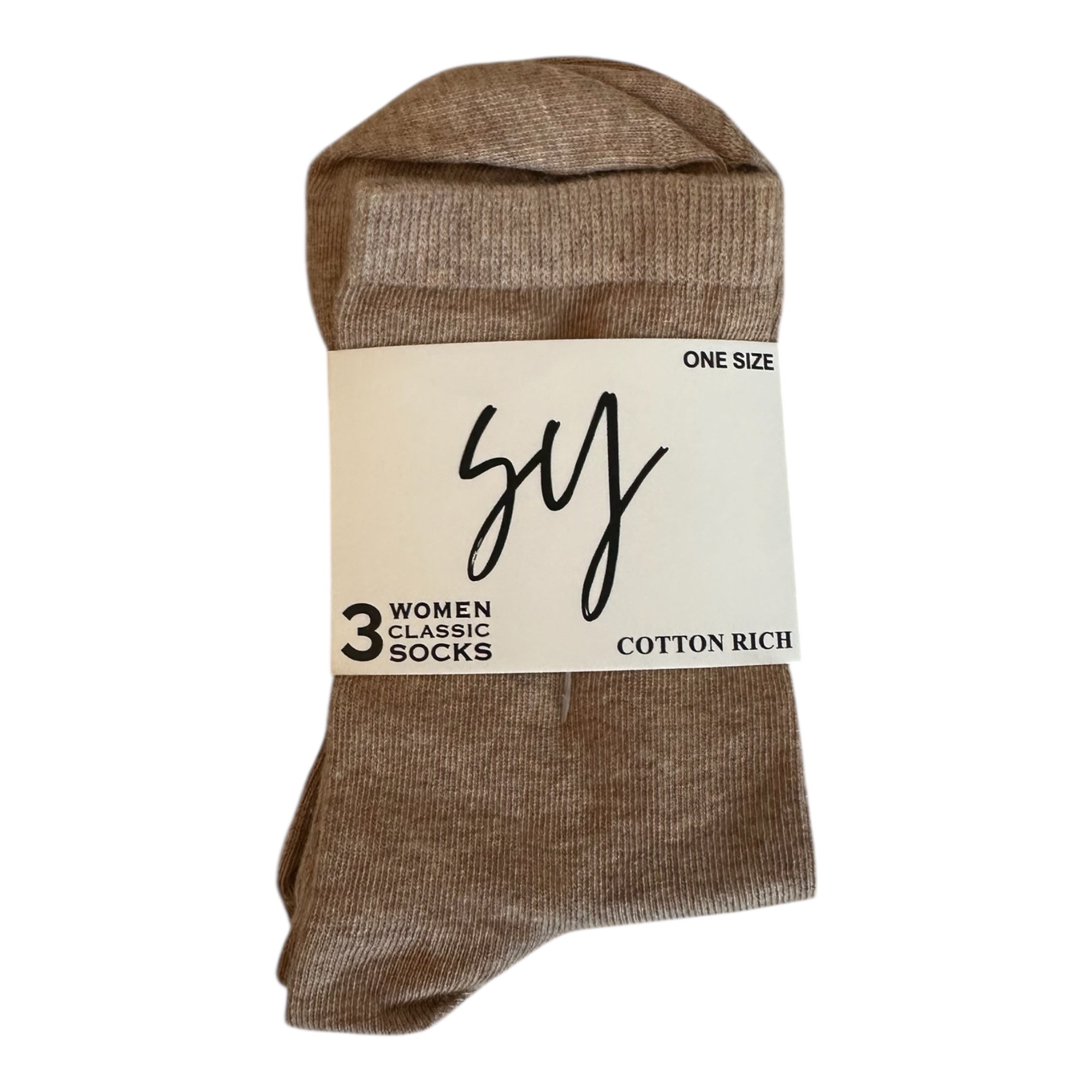 Chaussettes Beige Femme – Pack de 3 Paires